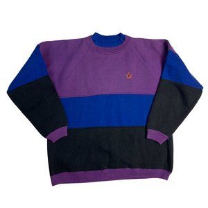 Vintage Colorblock Double Neck Sweatshirt